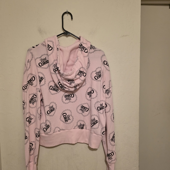 Coca-Cola Diet Coke Pink Graphic Full Zip Hoodie Women's XL Hooded - Picture 2 of 7